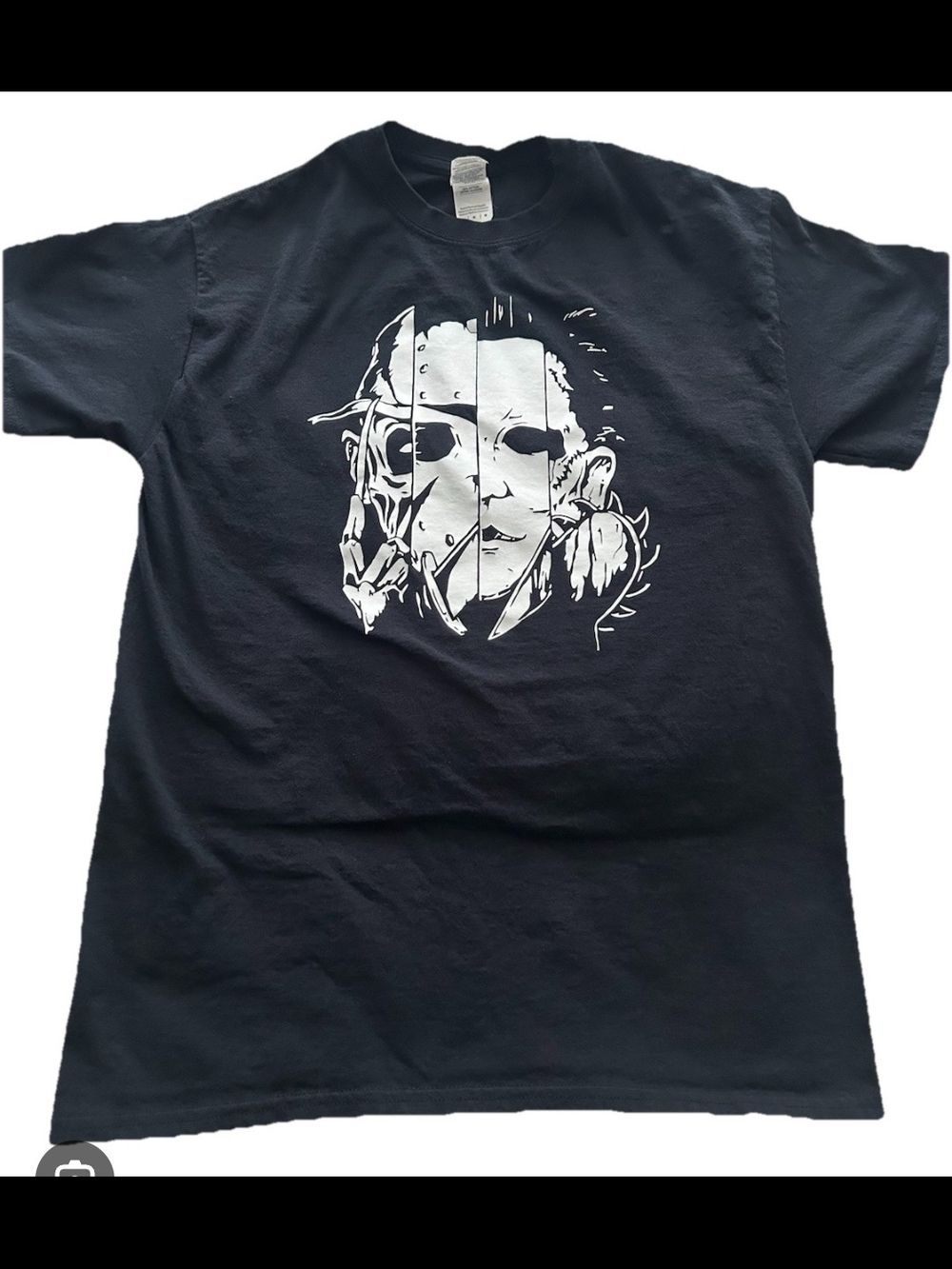 Black Graphic Horror Mask T-Shirt